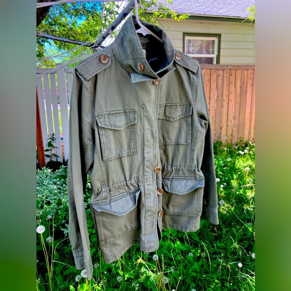 Tulle 🫒 Green Military Style Jacket Women’s Sz. L